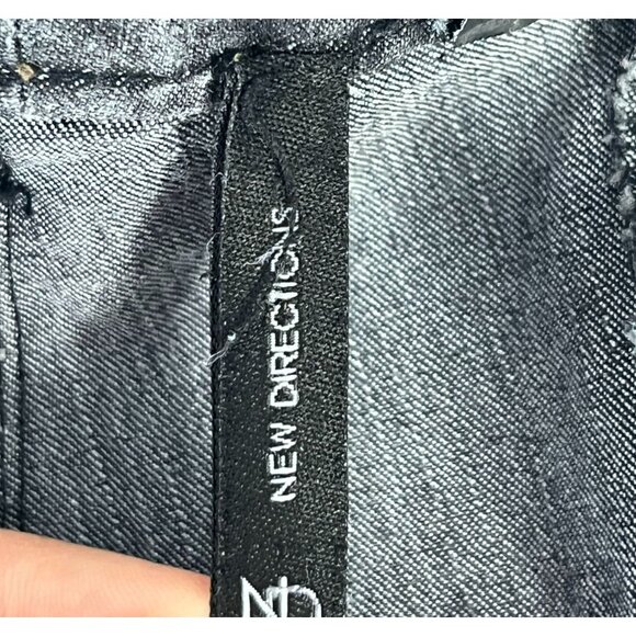 New Directions Cotton Stretch Wide Leg Denim Jeans Women's 12 Black Medium Wash - Picture 3 of 7